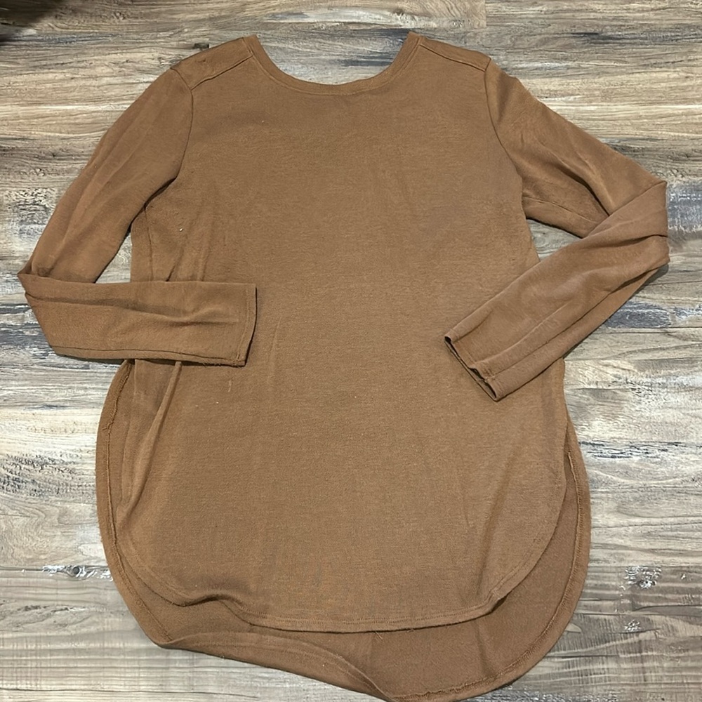 Mind Code Brown Small Tunic Boutique Top